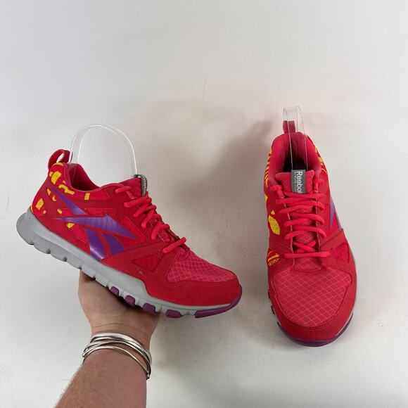 Reebok sublite foam running shoes 7.5 neon bright pink grey purple lightweight - Picture 1 of 12